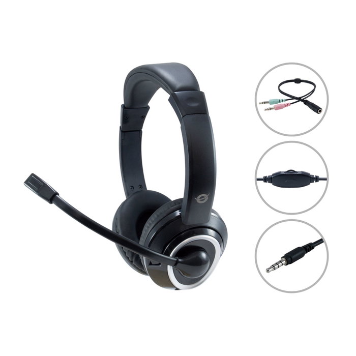 Conceptronic POLONA02BA Auriculares Estéreo con Micrófono Flexible Negro Conceptronic POLONA02BA Auriculares Estéreo con Micrófono Flexible Negro