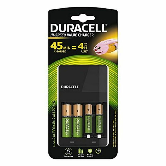 Duracell Cargador de Pilas AA/AAA con 4 Pilas Incluidas Duracell Cargador de Pilas AA/AAA con 4 Pilas Incluidas