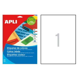 Apli Etiquetas A4 Amarillas de Cantos Rectos