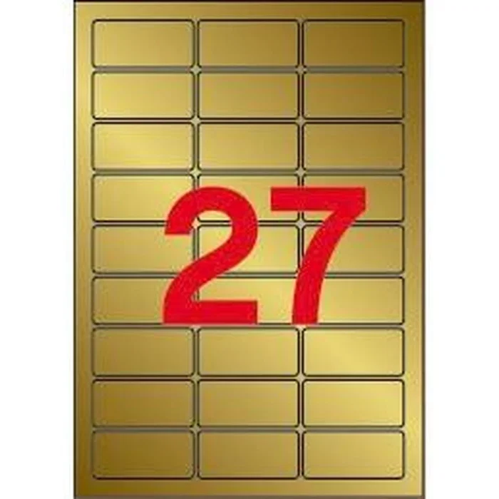 Apli Etiquetas Adhesivas 63,5x29,6 mm Láser C-Rectos 27 X 20H Metalizadas Oro