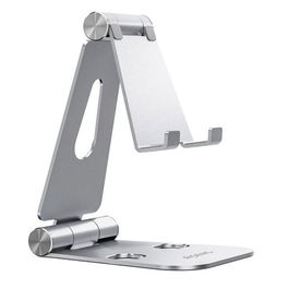 Aisens Soporte De Sobremesa Tamaño XL Ajustable 2 Pivotes Para Movil-Tablet Plata