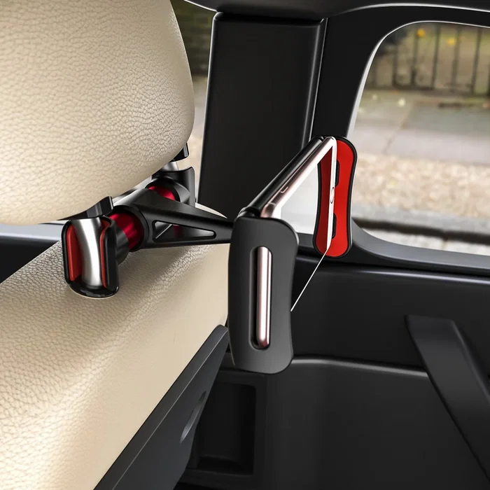 Aisens Soporte para Reposacabezas de Coche Ajustable Negro/Rojo