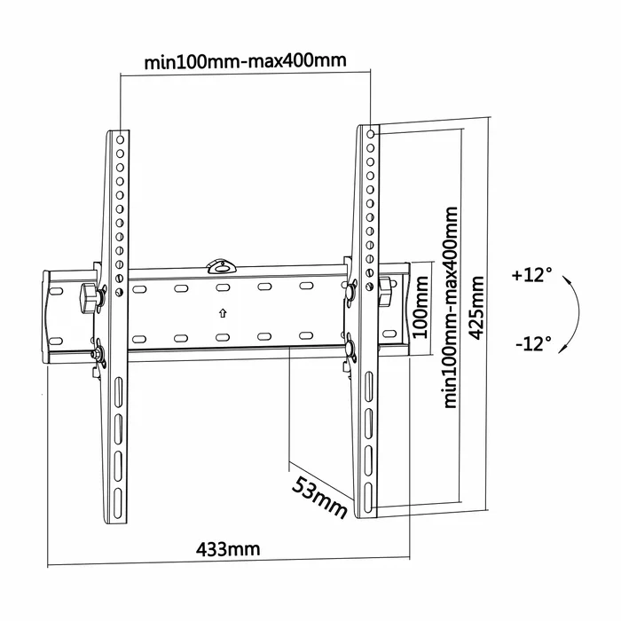 Aisens Soporte de Pared Inclinable WT55T-015 para TV y Monitor 32-55 Pulgadas