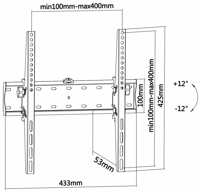 Aisens Soporte de Pared Inclinable WT55T-015 para TV y Monitor 32-55 Pulgadas