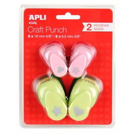 Apli Perforadora 1 Agujero Formas Surtidas, Diámetro 16 mm-9,5 mm, Pack 4 Unidades