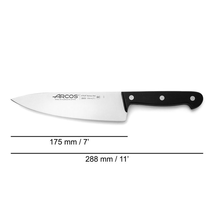 Arcos Cuchillo cocinero serie universal pro 175 mm negro Arcos Cuchillo cocinero serie universal pro 175 mm negro