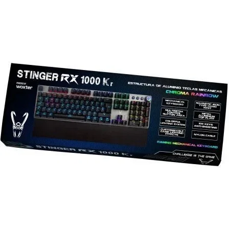 Woxter teclado gaming rx 100kr mecánico cable usb retroiluminado led rgb qwerty español abs negro