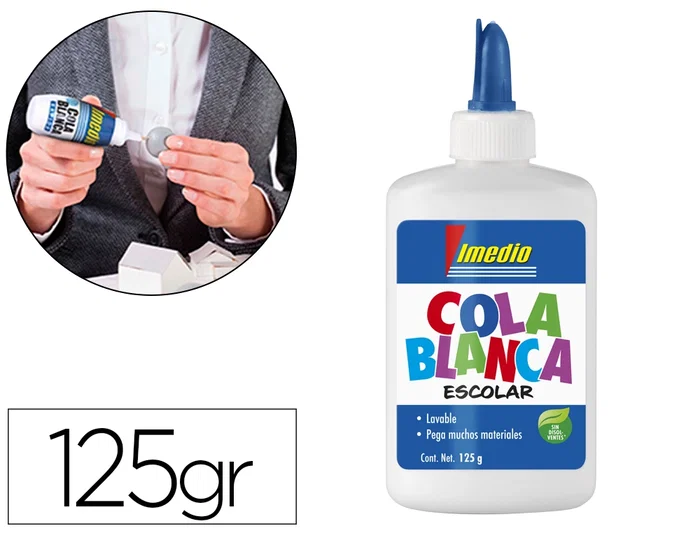 Imedio Cola Blanca Escolar Bote 125 gr Nuevo Diseño Imedio Cola Blanca Escolar Bote 125 gr Nuevo Diseño