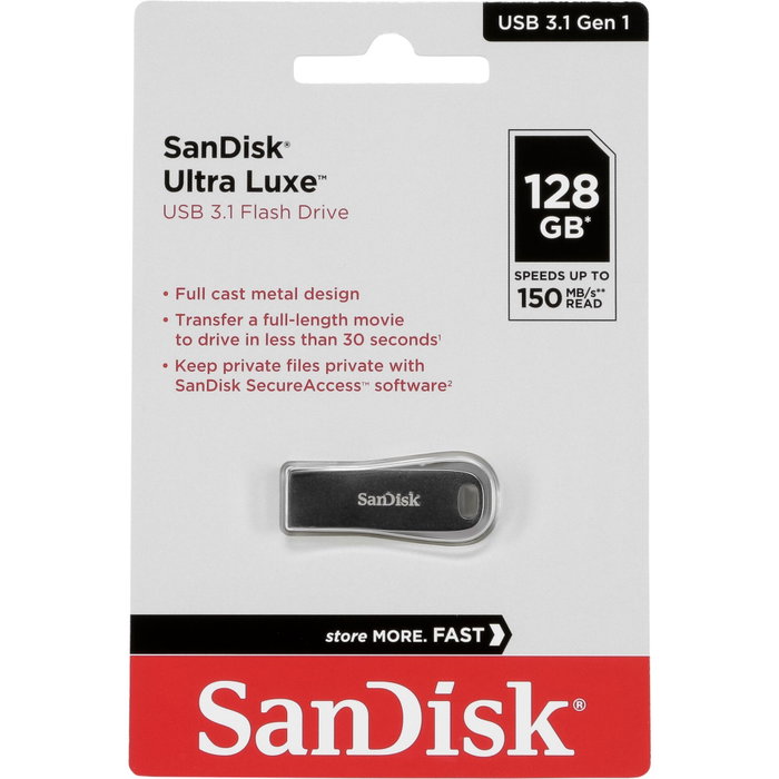 SanDisk Ultra Luxe 128 GB USB 3.2 Gen 1 Plata SanDisk Ultra Luxe 128 GB USB 3.2 Gen 1 Plata