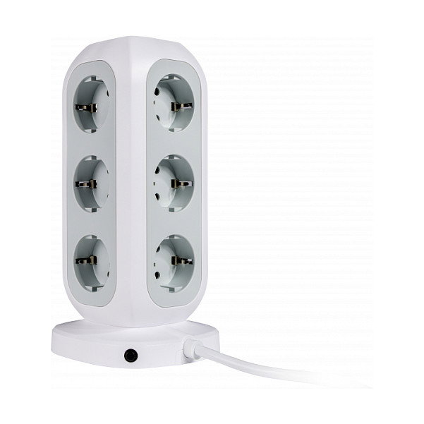 Verbatim Torre de Alimentación EUPT-01 con 11 Tomas CA, 2 USB-C y 2 USB-A, Blanco Verbatim Torre de Alimentación EUPT-01 con 11 Tomas CA, 2 USB-C y 2 USB-A, Blanco