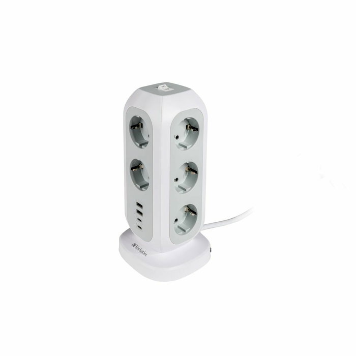 Verbatim Torre de Alimentación EUPT-01 con 11 Tomas CA, 2 USB-C y 2 USB-A, Blanco Verbatim Torre de Alimentación EUPT-01 con 11 Tomas CA, 2 USB-C y 2 USB-A, Blanco