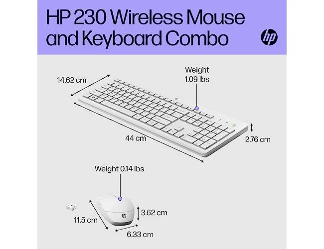 HP Combo 230 Teclado y Ratón Inalámbricos Blanco HP Combo 230 Teclado y Ratón Inalámbricos Blanco