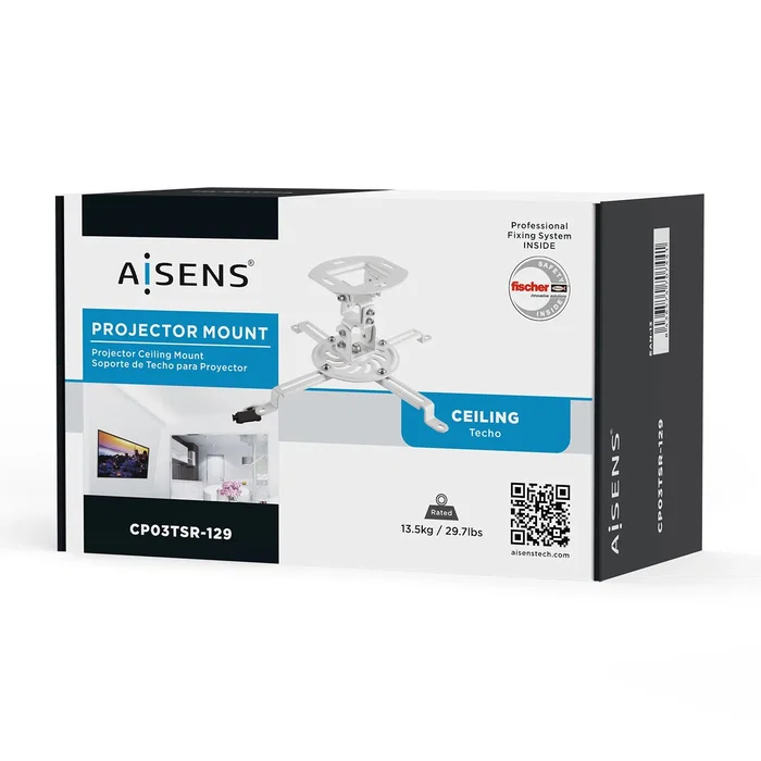 Aisens Soporte Universal Giratorio e Inclinable de Techo para Proyector Blanco CP03TSR-129 Aisens Soporte Universal Giratorio e Inclinable de Techo para Proyector Blanco CP03TSR-129