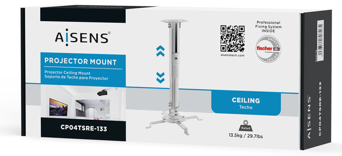 Aisens Soporte de Techo para Proyector CP04TSRE-133 Blanco, Giratorio e Inclinable Aisens Soporte de Techo para Proyector CP04TSRE-133 Blanco, Giratorio e Inclinable