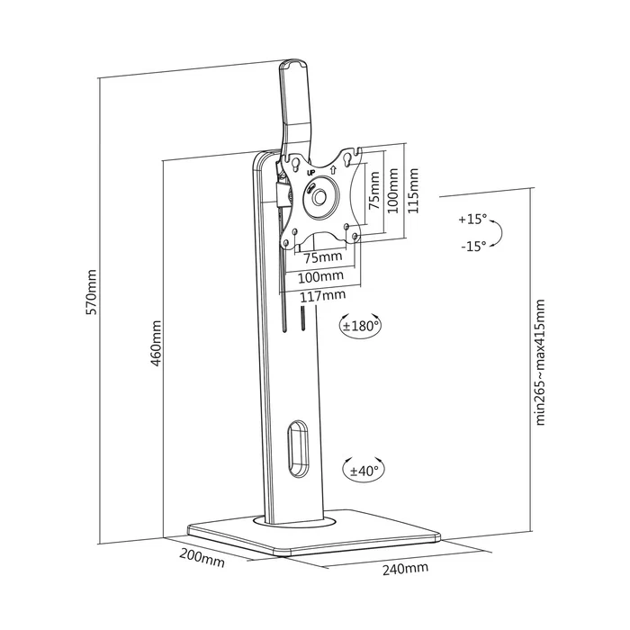 Aisens Soporte de Mesa Pro DT32TSR-063 para Monitor/TV 17-32 pulgadas