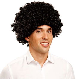 My Other Me Peluca rizada negra 80 g