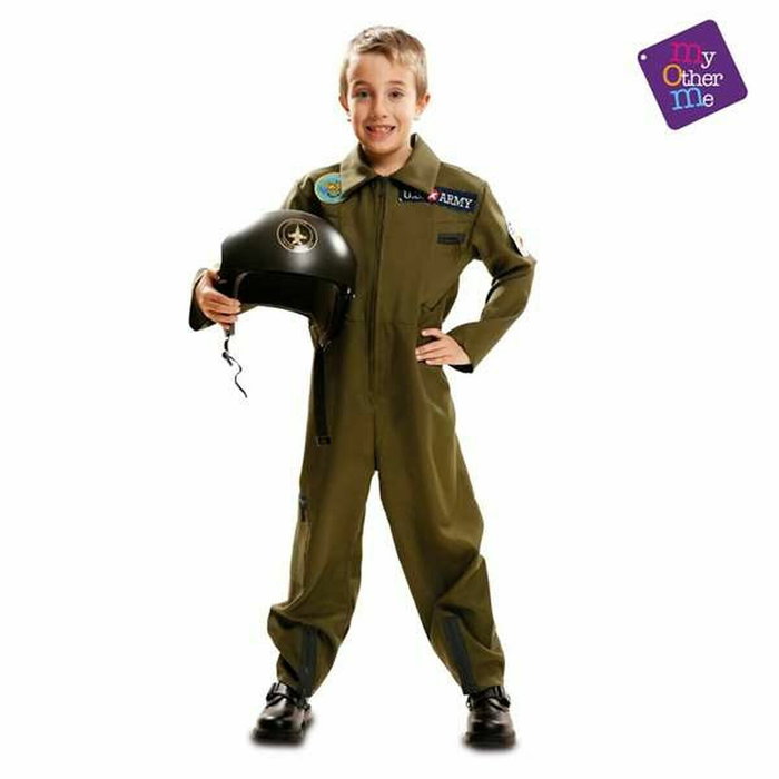 My Other Me Disfraz infantil Top Gun Verde Talla 3-4 Años