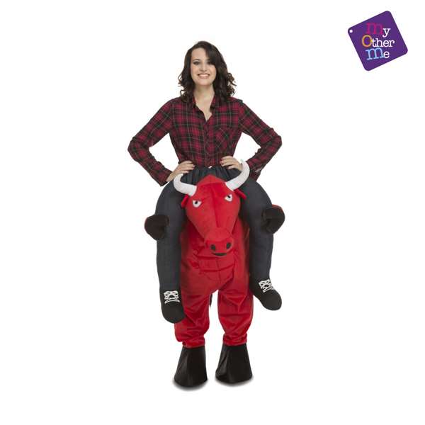 My Other Me Disfraz Ride-On Toro Rojo Talla One Size Adult para Carnaval y Fiestas Temáticas