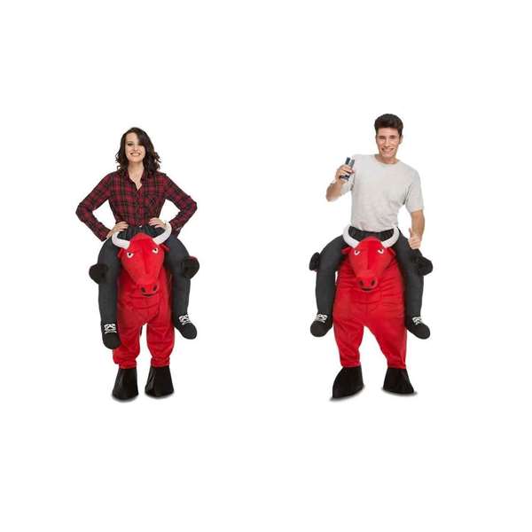 My Other Me Disfraz Ride-On Toro Rojo Talla One Size Adult para Carnaval y Fiestas Temáticas