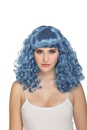 My Other Me Peluca Rizada Azul con Flequillo 165 g