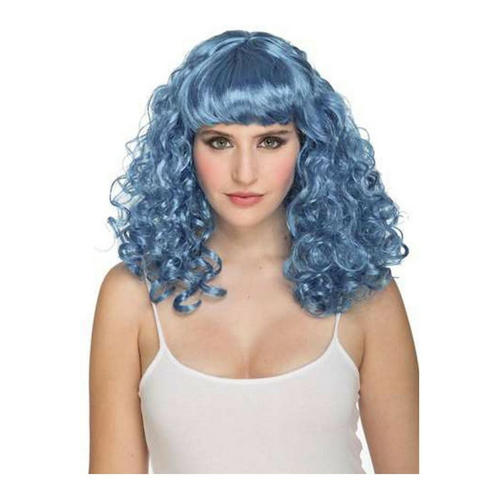 My Other Me Peluca Rizada Azul con Flequillo