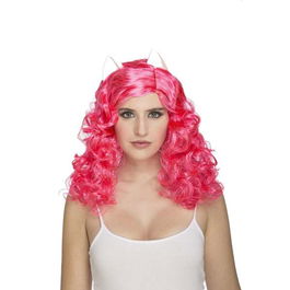 My Other Me Peluca Rizada Rosa de Gatita para Niñas a partir de 3 años