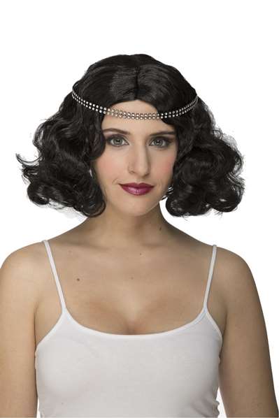 Peluca charleston negra 140 g