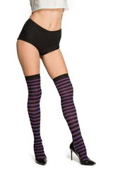 My Other Me Medias Rayas Negro y Morado Talla S Multicolor