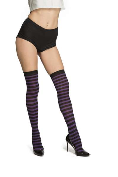 My Other Me Medias Rayas Negro y Morado Talla S Multicolor