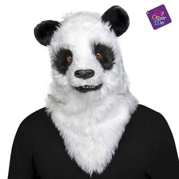 My Other Me Máscara de Oso Panda con Mandíbula Móvil Talla Única Adulto Multicolor