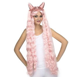 My Other Me Peluca Larga Rosa Manga Multicolor 385 g