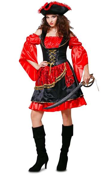 My Other Me Disfraz Pirata Descarada Rojo Talla M-L