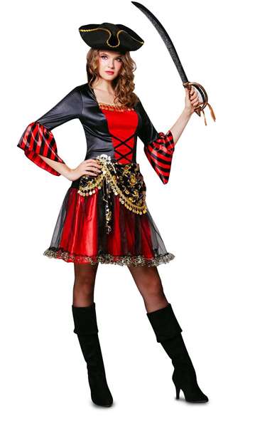 My Other Me Disfraz Belleza Pirata Rojo Talla S