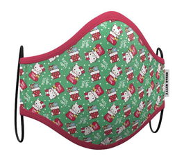 Mascarilla Higiénica de Tela Reutilizable Hello Kitty Navidad 2 Piezas Multicolor