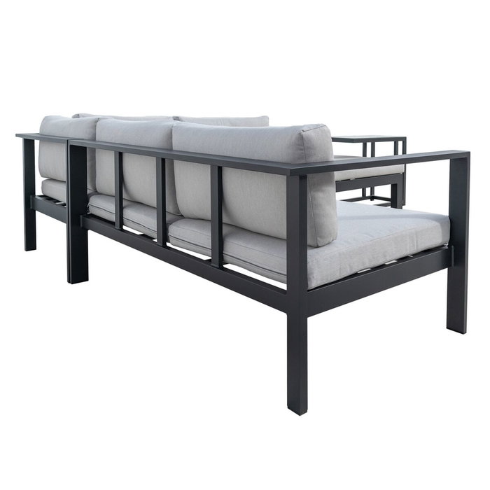 Sofá de Jardín Agnes Grafito 224 x 224 x 65,5 cm Rinconera