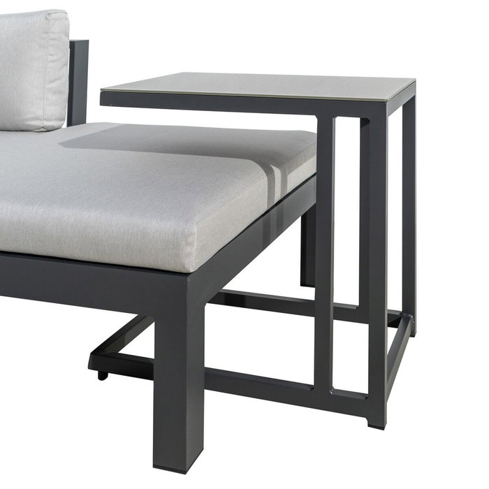 Sofá de Jardín Agnes Grafito 224 x 224 x 65,5 cm Rinconera