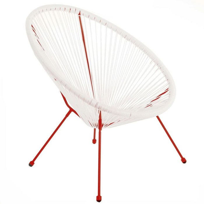 Sillón de jardín Acapulco 73 x 80 x 85 cm Rojo Blanco Ratán Sillón de jardín Acapulco 73 x 80 x 85 cm Rojo Blanco Ratán