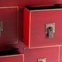 Ixia Mueble de 8 Cajones Rojo Madera 130 x 24 x 50,50 cm