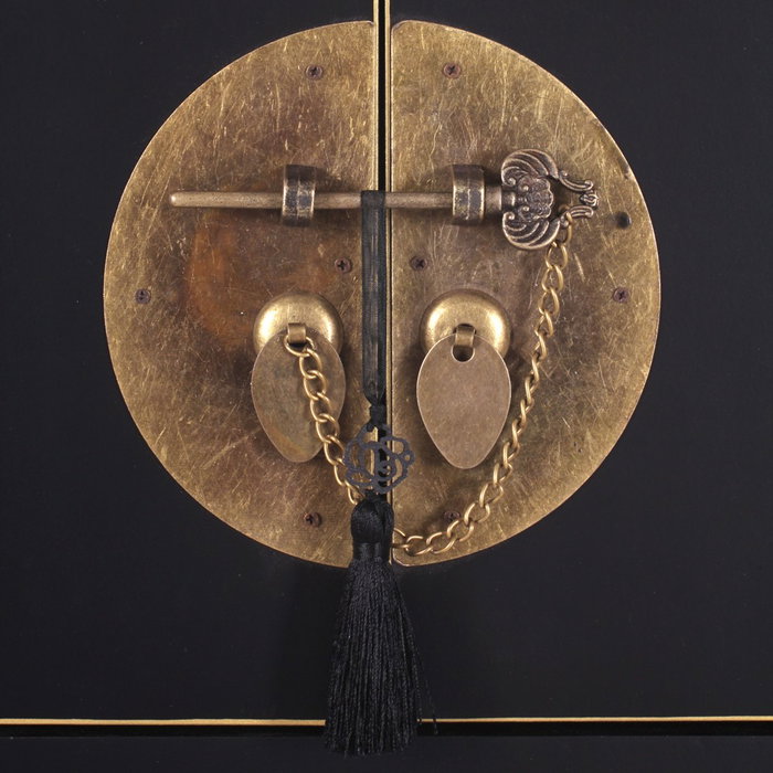 Consola 2 Puertas y 6 Cajones Negro 63 X 26 X 80 cm