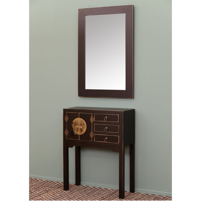 Mesita 2 Puertas y 1 Cajón Negro 45 X 26 X 69 cm