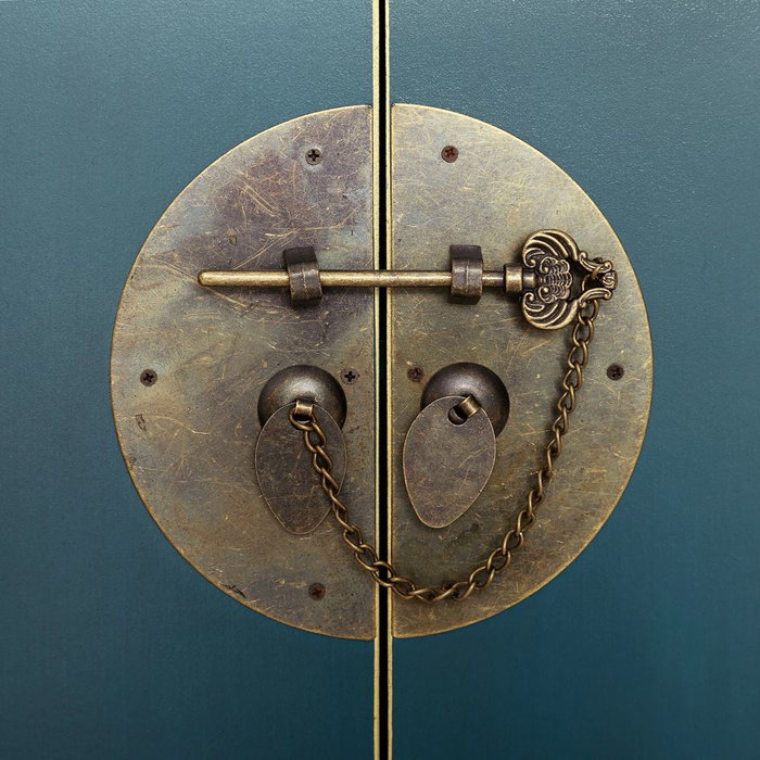 Armario 2 Puertas y 2 Cajones Azul Dm 55 X 33 X 185 cm