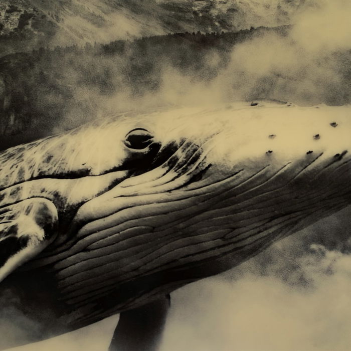 Lienzo 80 x 2,5 x 80 cm Ballena