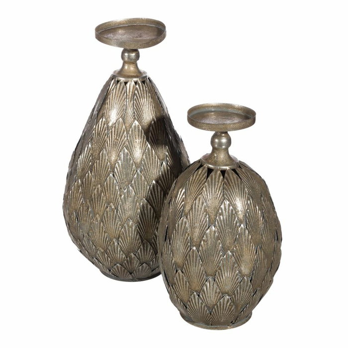Ixia Portavelas Plata Envejecida Metal 15,50 x 15,50 x 28 cm Ixia Portavelas Plata Envejecida Metal 15,50 x 15,50 x 28 cm