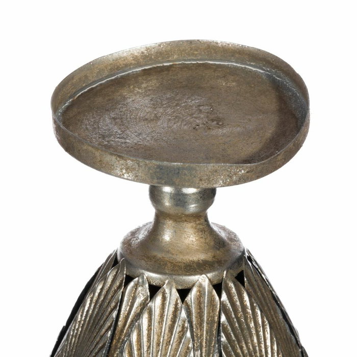 Ixia Portavelas Plata Envejecida Metal 18 X 18 X 35 cm