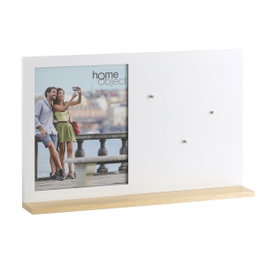 Ixia Mural de pared portafotos blanco madera 46,50 x 7 x 29,50 cm