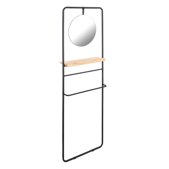 Perchero Espejo Negro-Natural 56,90 X 15 X 171,90 cm Perchero Espejo Negro-Natural 56,90 X 15 X 171,90 cm
