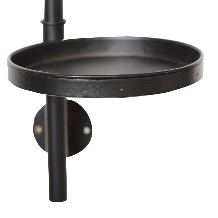 Espejo Estante Negro Metal-Cristal 22 X 20 X 60 cm