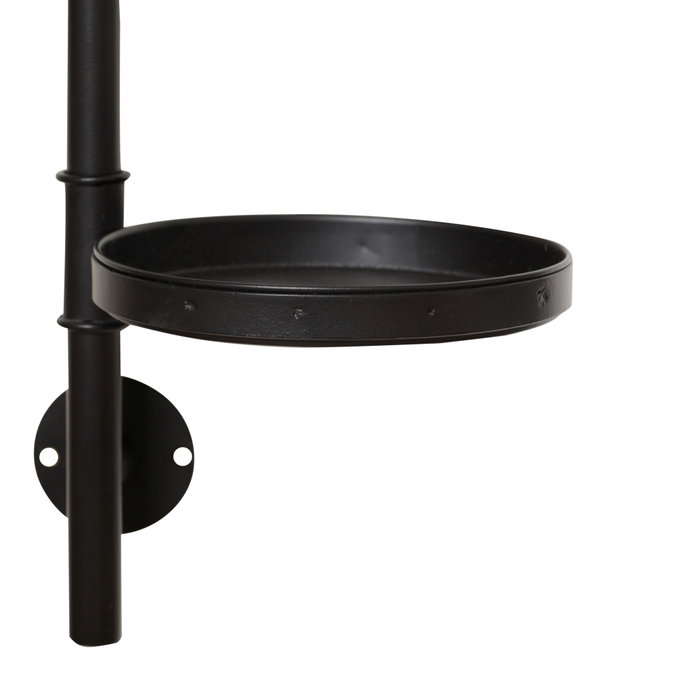 Espejo Estante Negro Metal-Cristal 22 X 20 X 100 cm