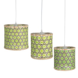 Ixia Lámpara de Techo de Bambú Natural-Verde 32x32x29 cm