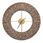 Ixia Reloj Leopardo Tejido-Metal Decoración 48 x 3,50 x 48 cm